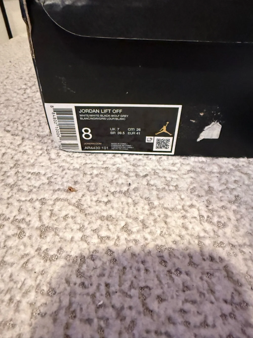 Nike Air Jordan Lift Off White/Black/Wolf‎ Grey Size 8 Men’s NEW w/ Box